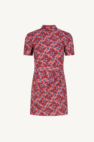 draped mini dress - quail magenta