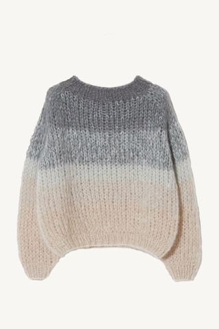 mohair ombre pullover - grey/beige