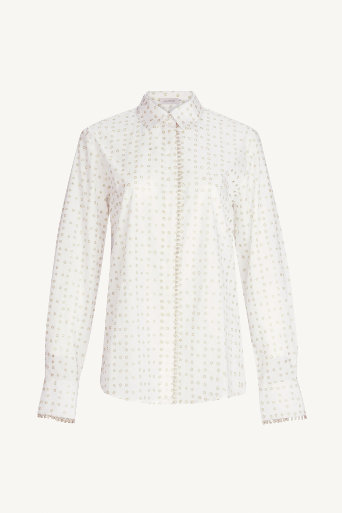 naroa blouse - white gold dots