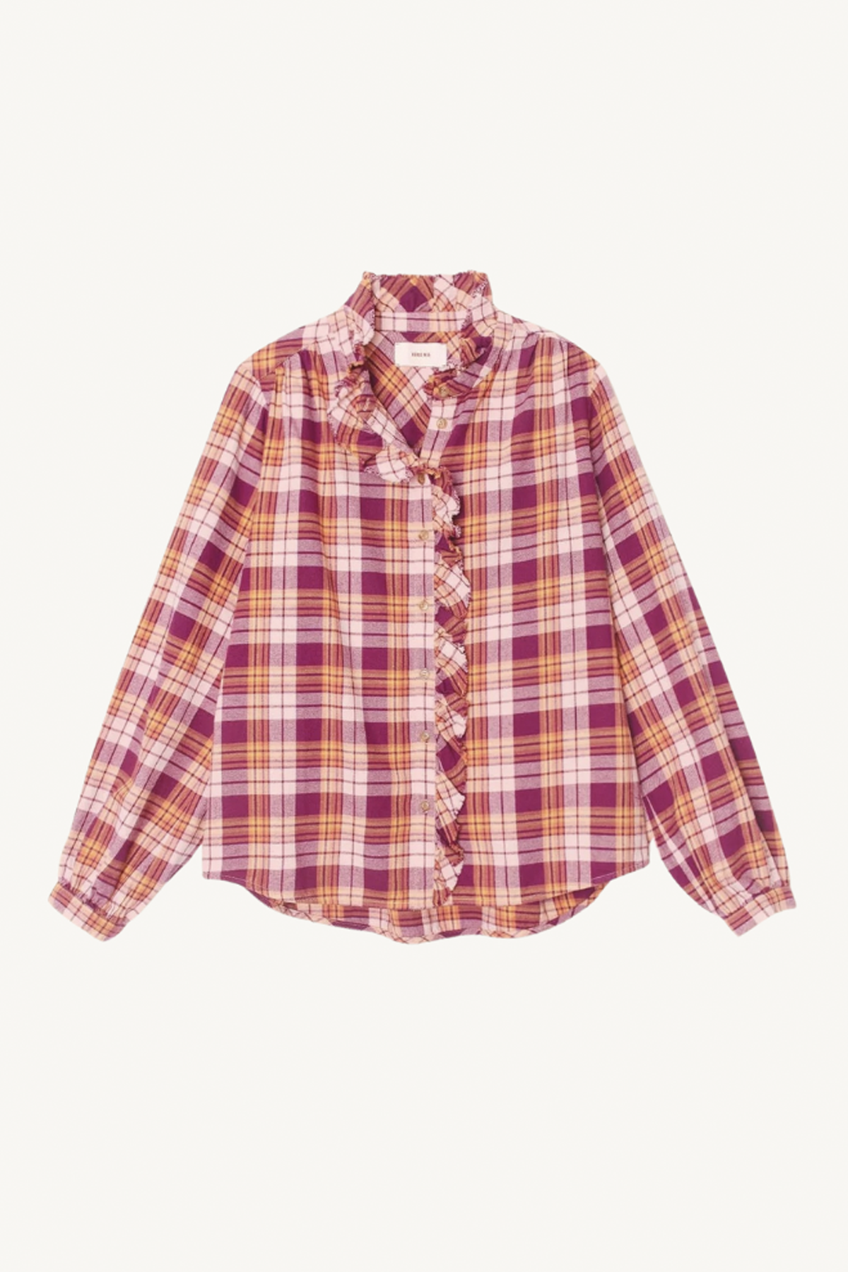 nicholson shirt - pink orange plaid