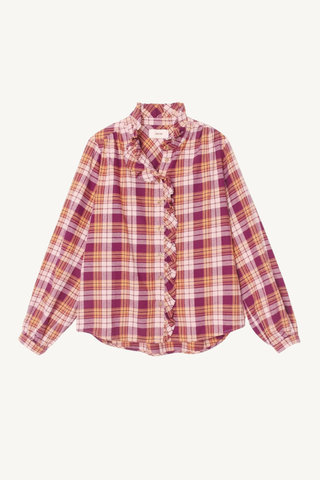 nicholson shirt - pink orange plaid