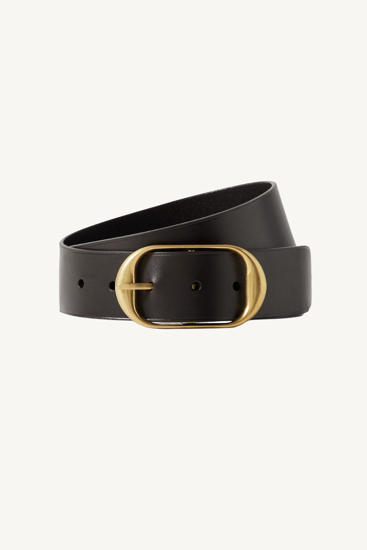 nili belt - dark brown with antique brass buckle