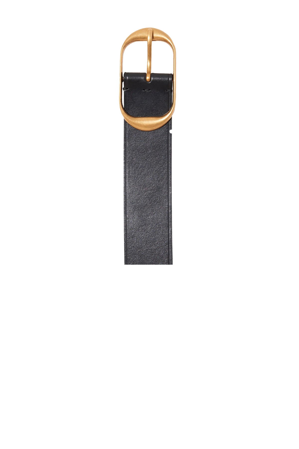 nili belt - black with antique brass buckle