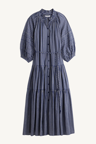 noto maxi dress - navy plaid