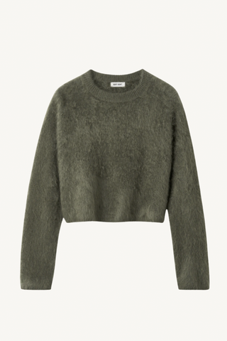 brushed crewneck - olive