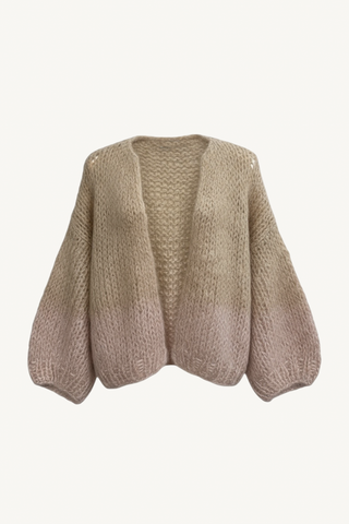 shaggy alpaca gradient bomber - beige gradient