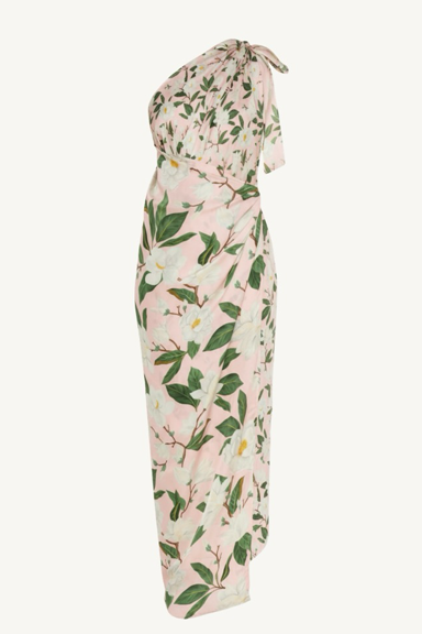 one shoulder wrap maxi - blush magnolia