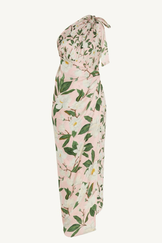 one shoulder wrap maxi - blush magnolia