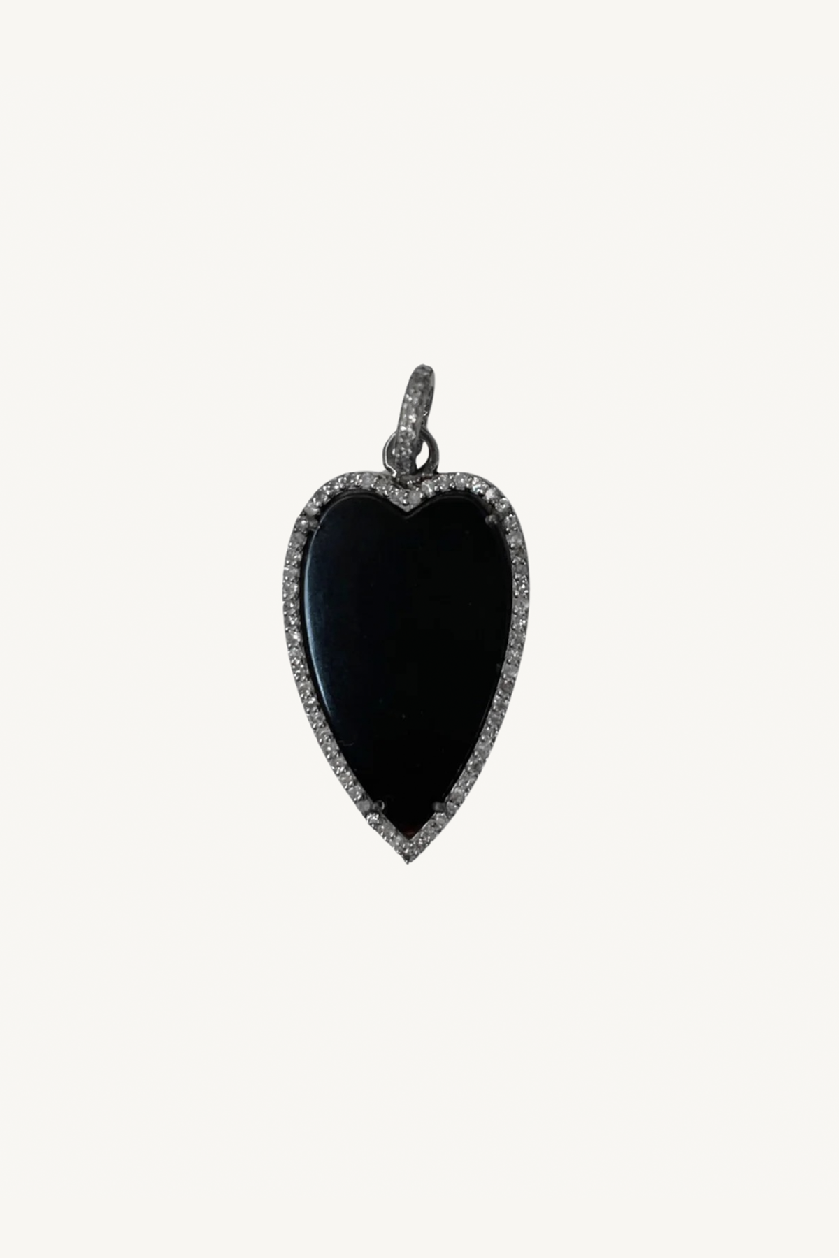 black onyx heart pendant