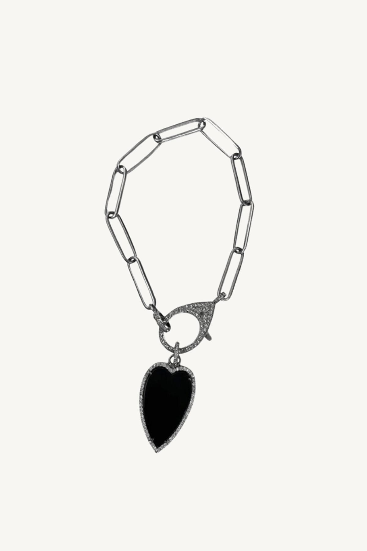 black onyx heart pendant