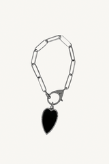 black onyx heart pendant