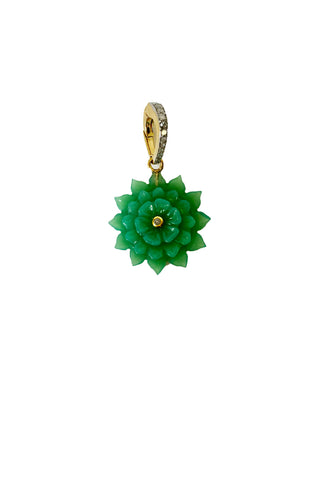 green onyx flower pendant