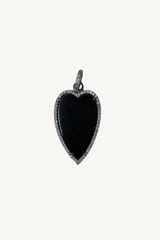 black onyx heart pendant