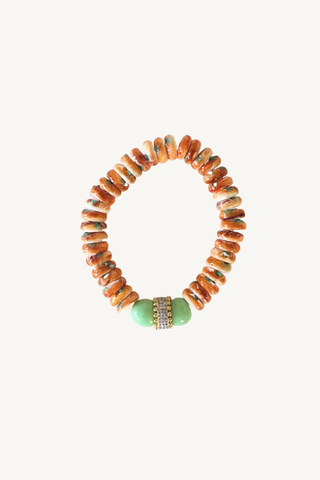spiny oyster and green opal bracelet