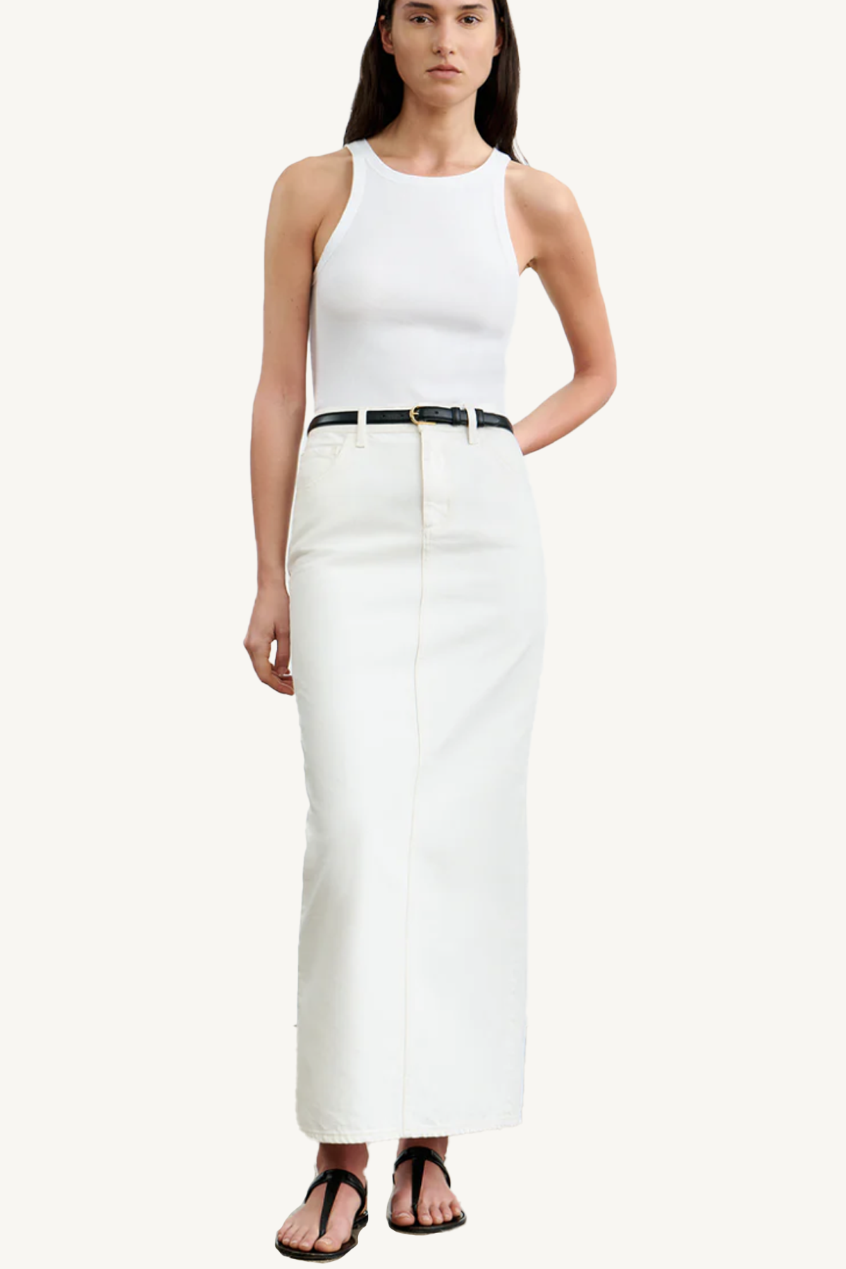 ozzy denim skirt - cream