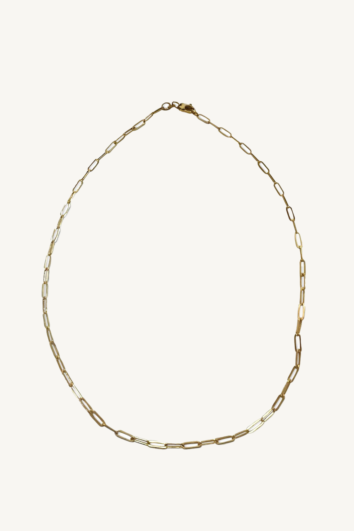 16" gold paperclip chain