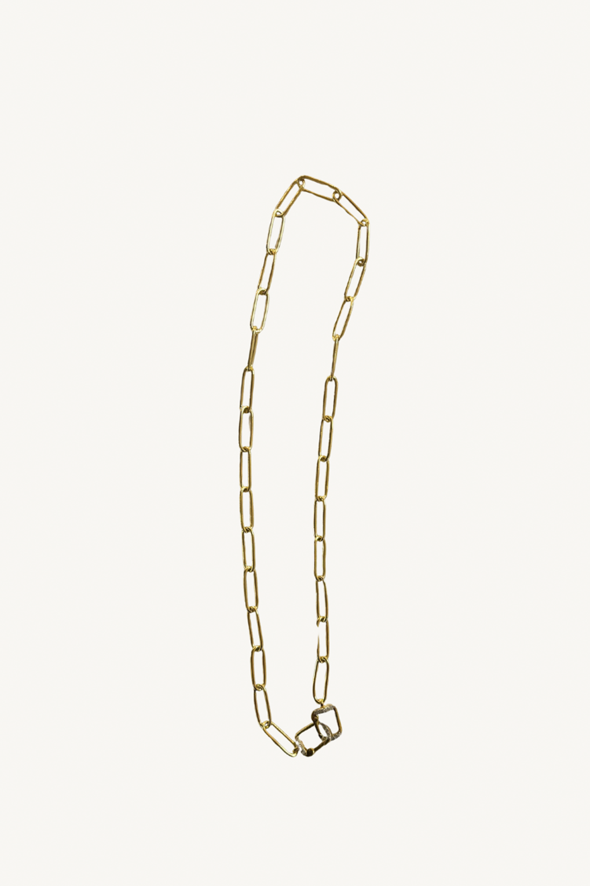 17" gold paperclip chain with double push closure