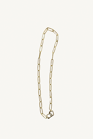 17" gold paperclip chain with double push closure