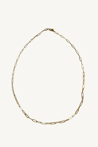 16" gold paperclip chain