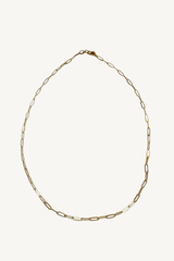 16" gold paperclip chain