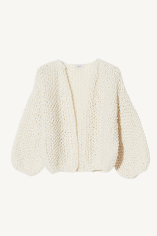 alpaca pearl pattern bomber - cream