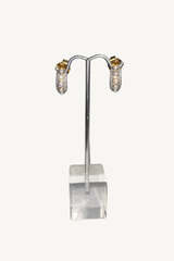 pearl and diamond hug earrings