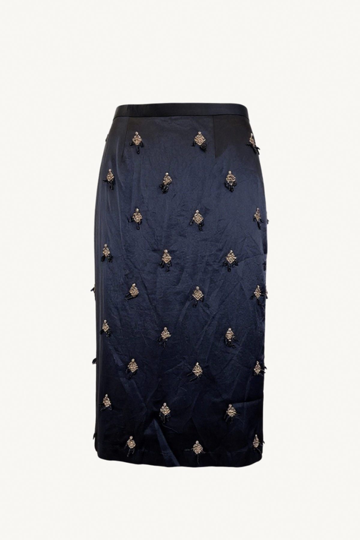 embellished pencil skirt - black