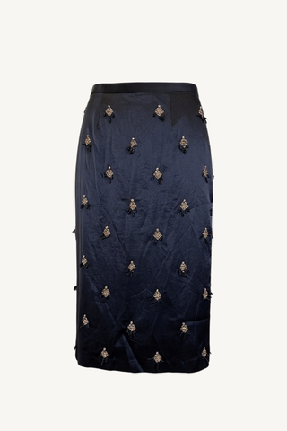 embellished pencil skirt - black