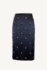 embellished pencil skirt - black