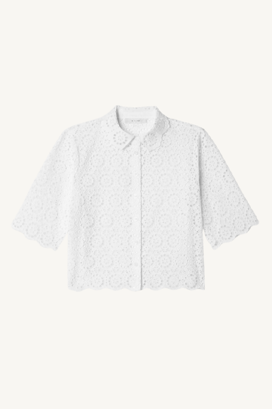 the petal eyelet shirt - white