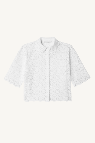 the petal eyelet shirt - white