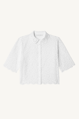the petal eyelet shirt - white