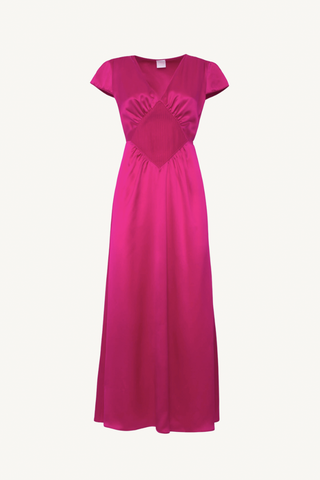 diva long dress - regio fuxia silk