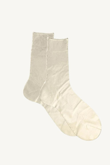 one ribbed laminated sock - platino