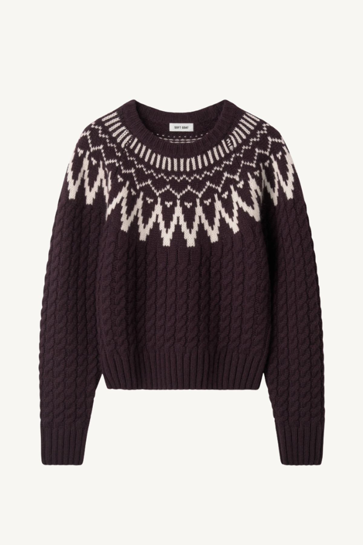 fair isle cable knit - plum