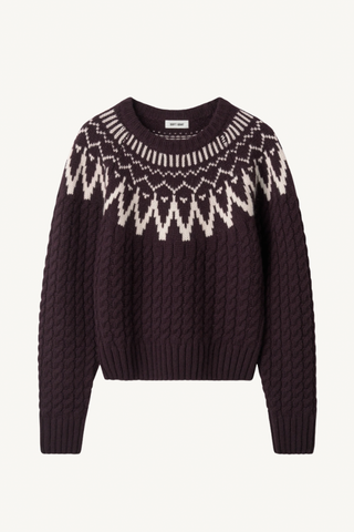 fair isle cable knit - plum