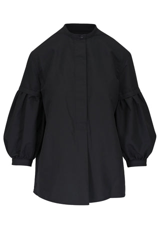 3/4 sleeve poet blouse - black