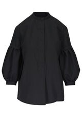 3/4 sleeve poet blouse - black