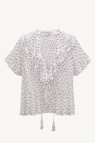 dancing dots blouse - small bordeaux print