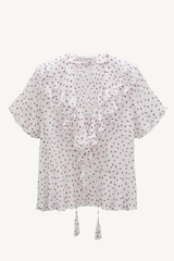 dancing dots blouse - small bordeaux print