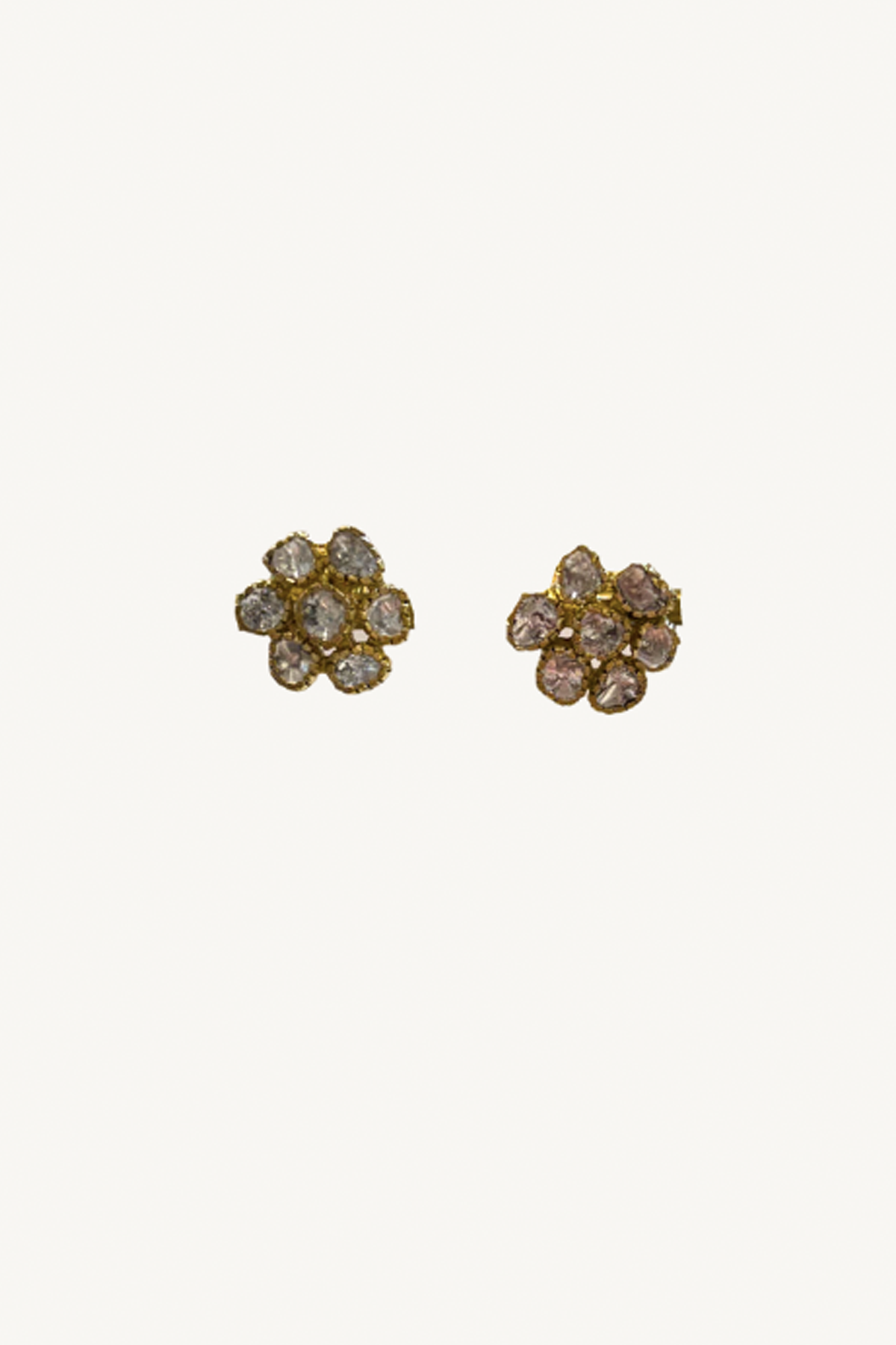 polki diamond flower stud earrings