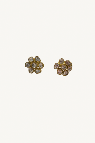 polki diamond flower stud earrings