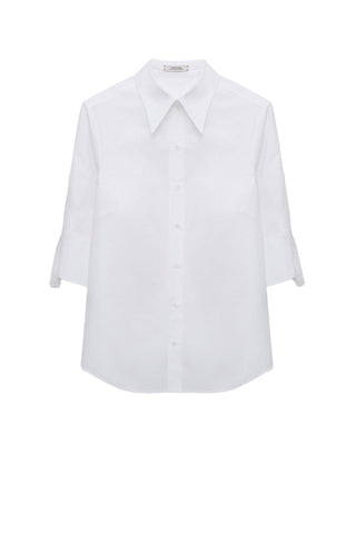 poplin power blouse - white