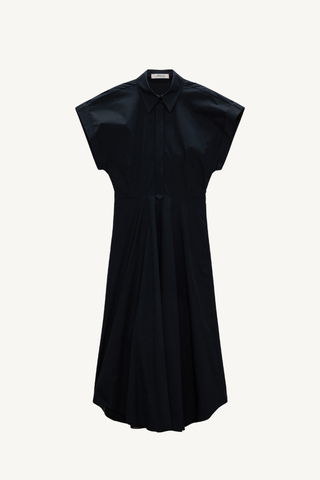 poplin power dress - midnight
