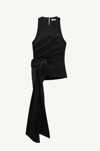 poplin power top - pure black
