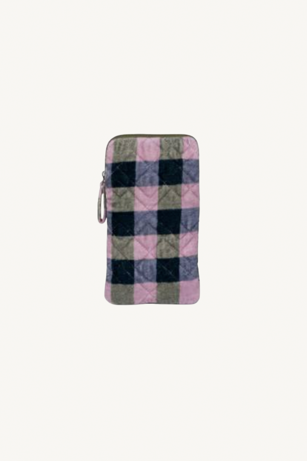cotton check pouchette - lilac check