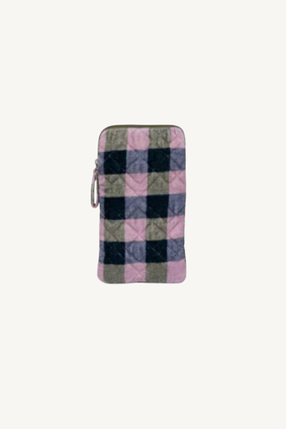 cotton check pouchette - lilac check