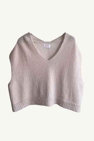 v collar vest - powder