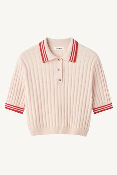 striped pique - powder