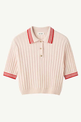 striped pique - powder